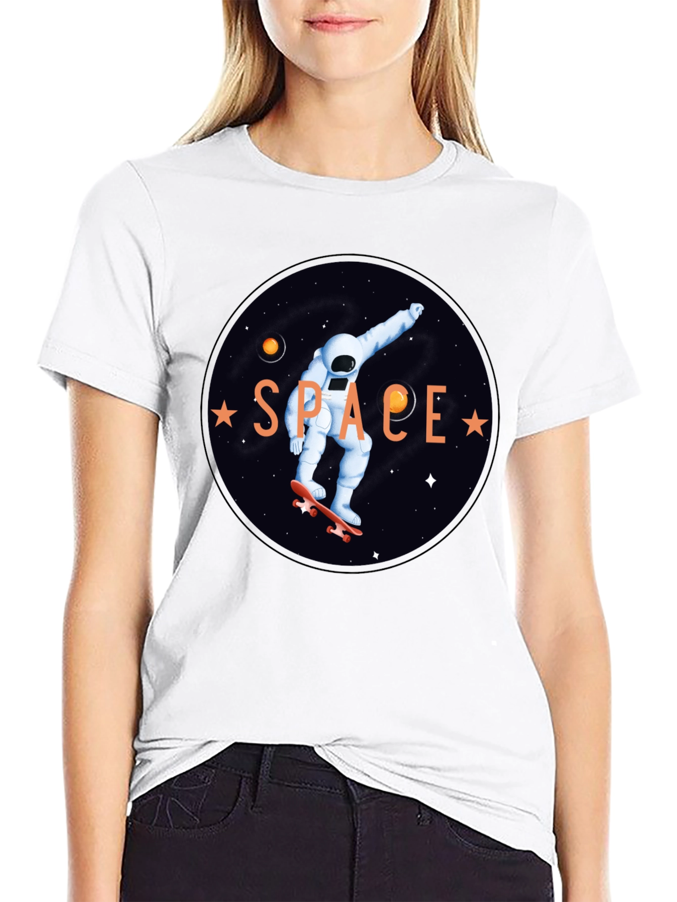 Astronaut Skateboard T-Shirt - Space Graphic Tee