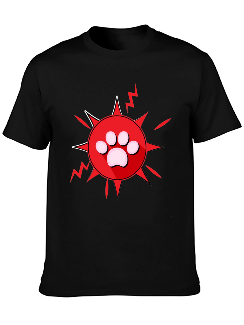 Paw Print Burst Graphic Tee - Black
