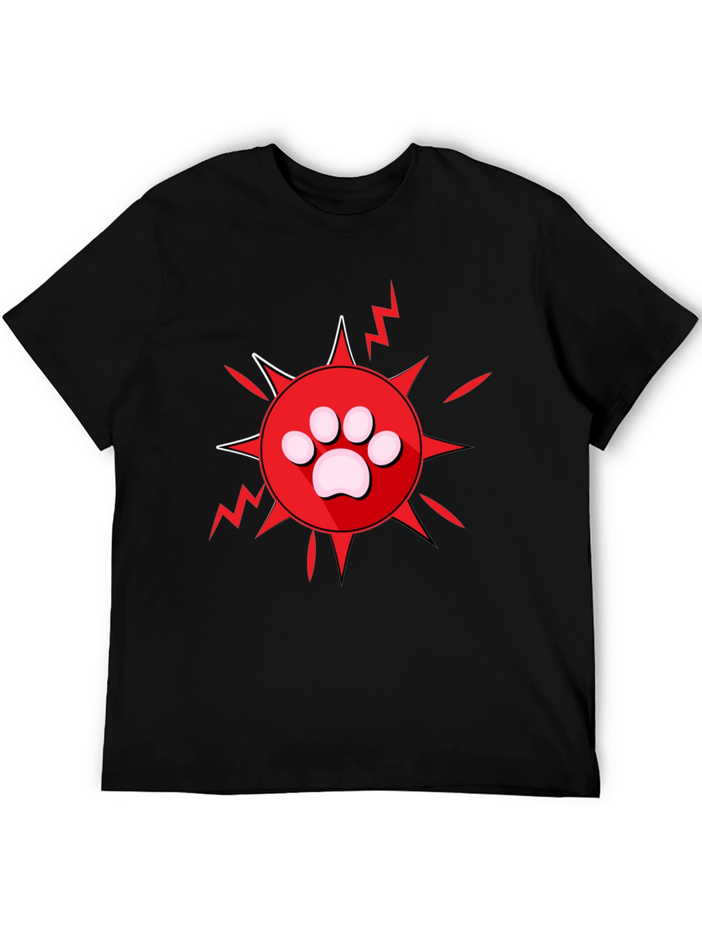 Paw Print Burst Graphic Tee - Black