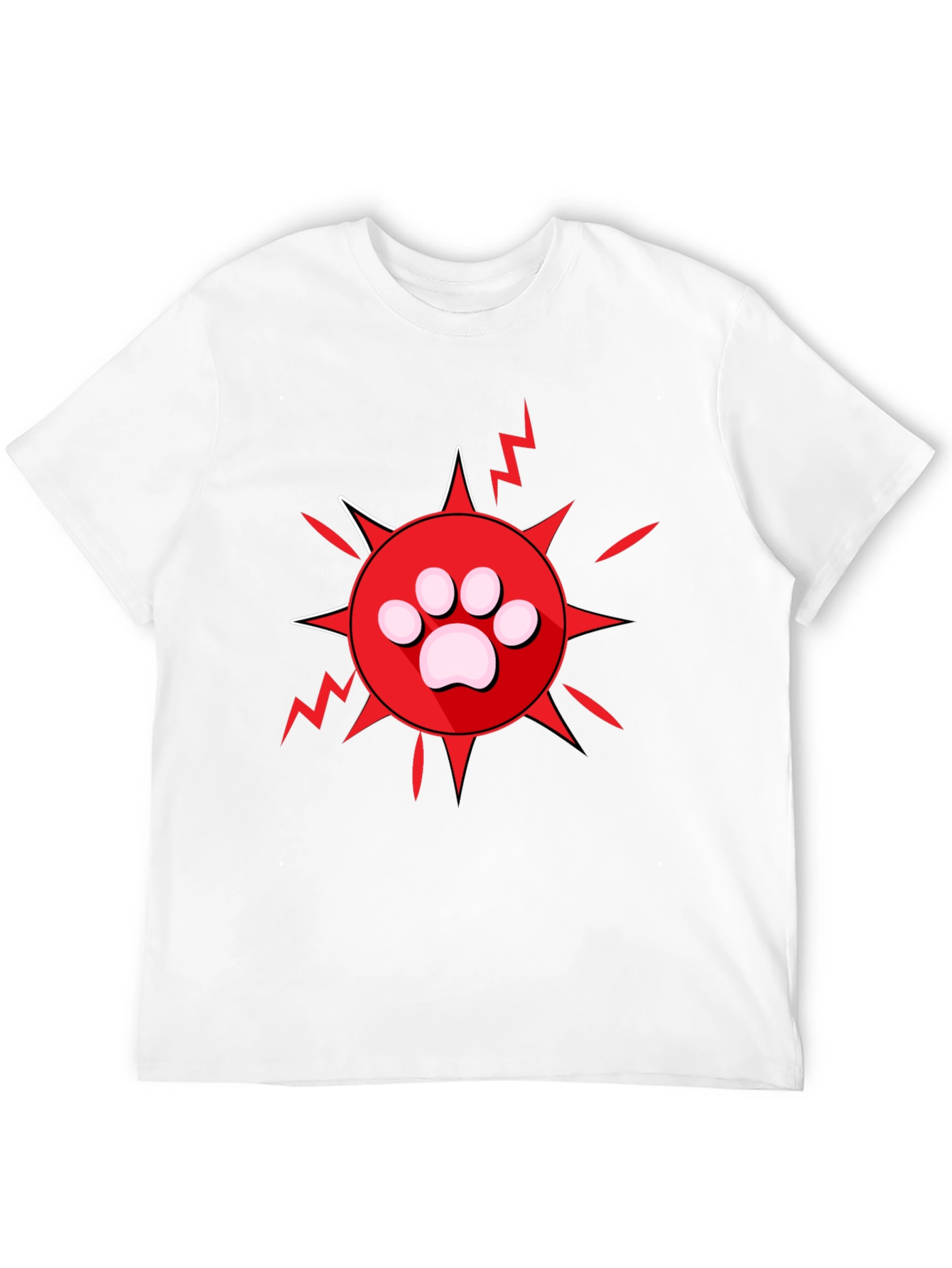 Paw Print Burst Graphic Tee - Black