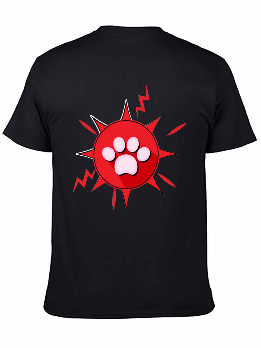 Paw Print Burst Graphic Tee - Black