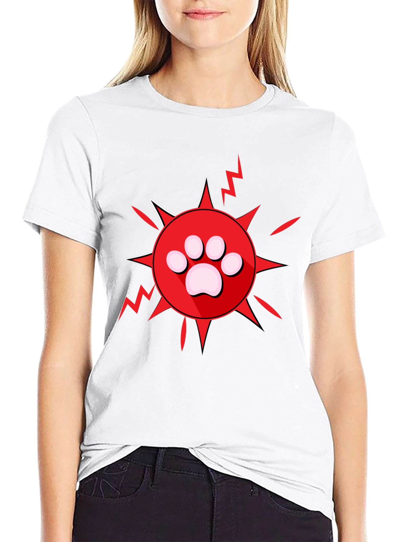 Paw Print Burst Graphic Tee - Black