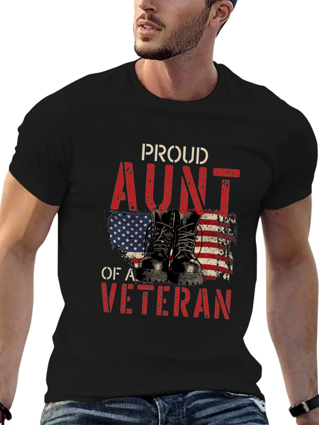 Proud Aunt of a Veteran Graphic T-Shirt