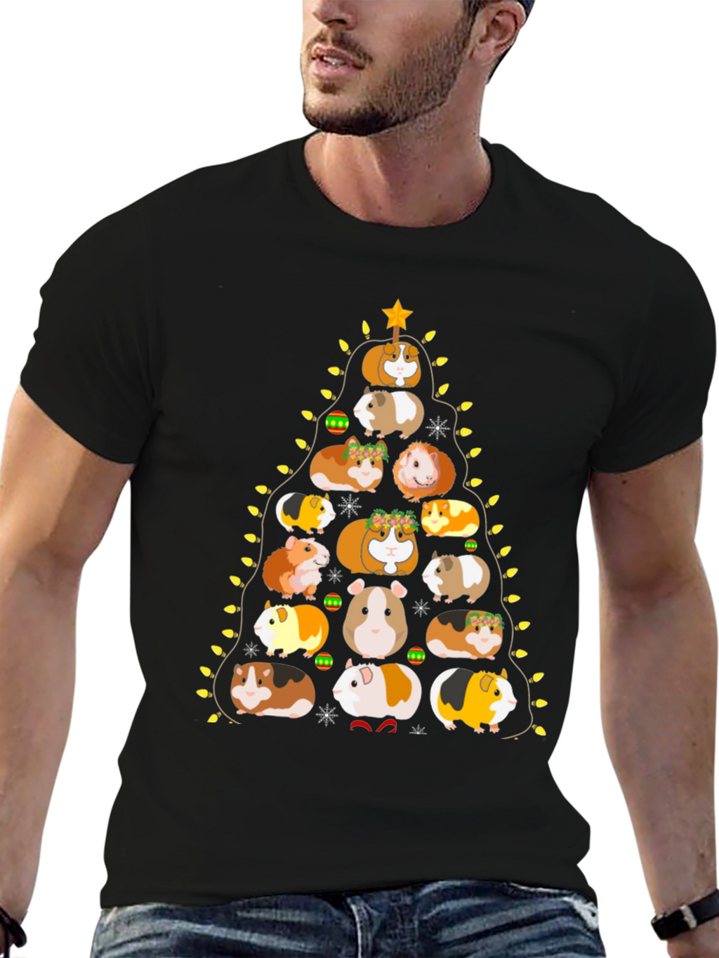Guinea Pig Christmas Tree Graphic Tee