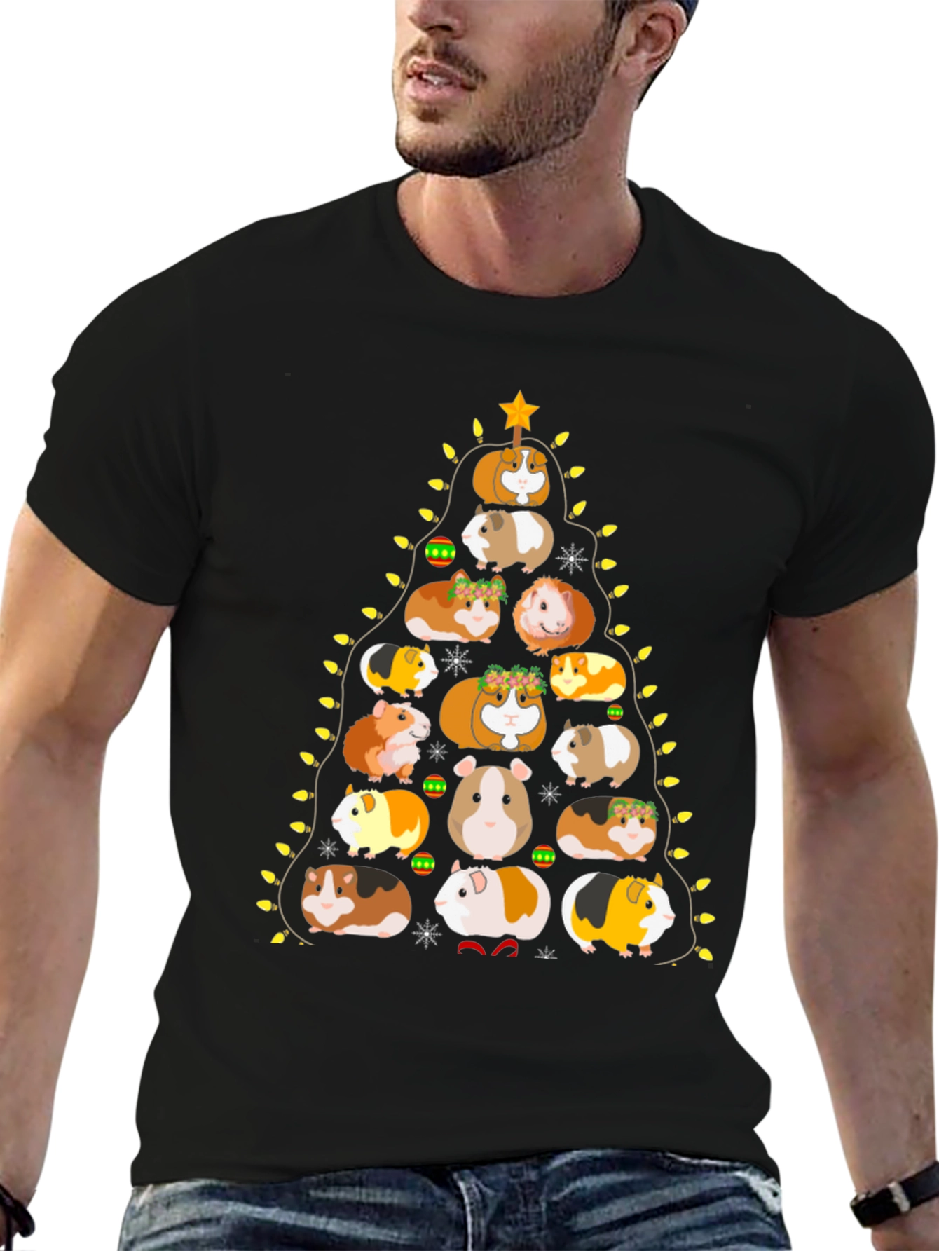 Guinea Pig Christmas Tree Graphic Tee