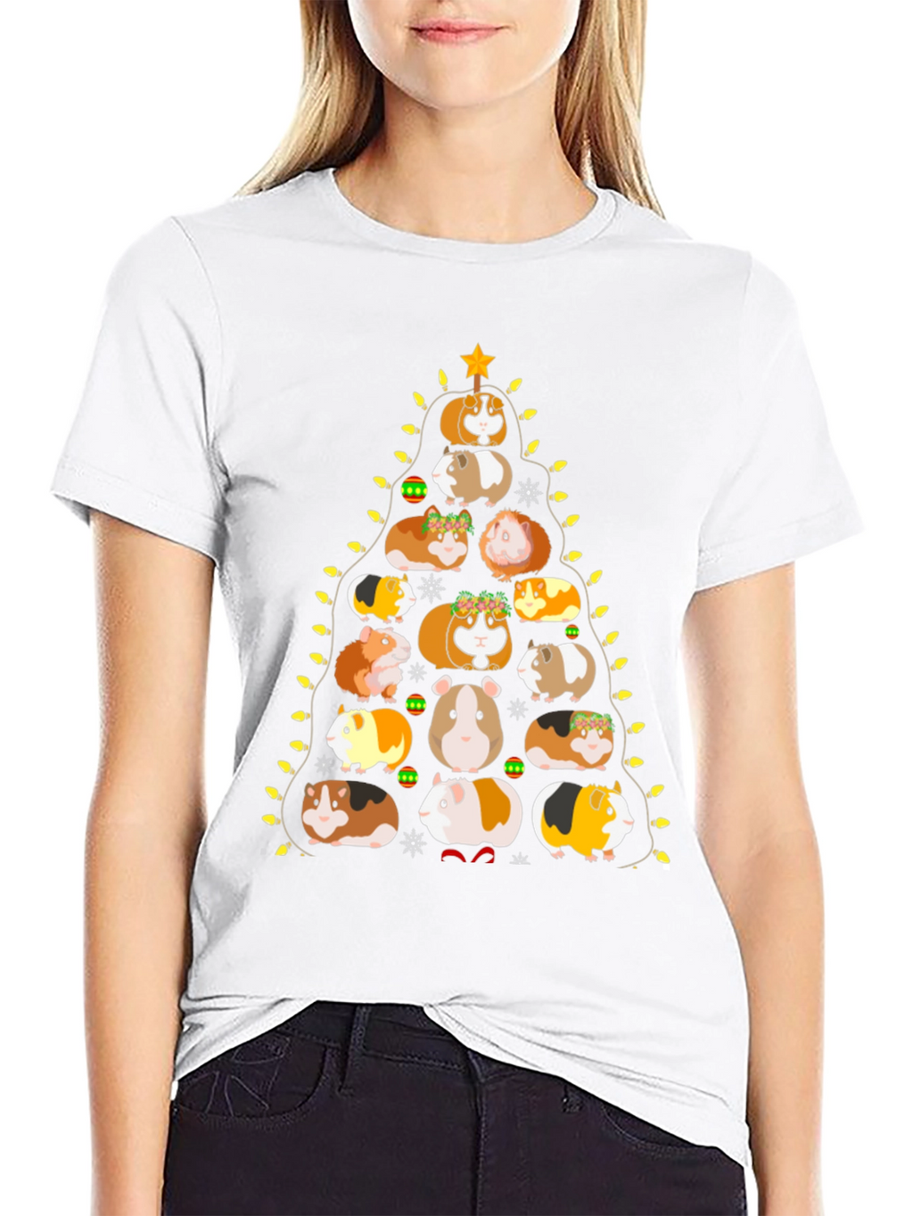 Guinea Pig Christmas Tree Graphic Tee