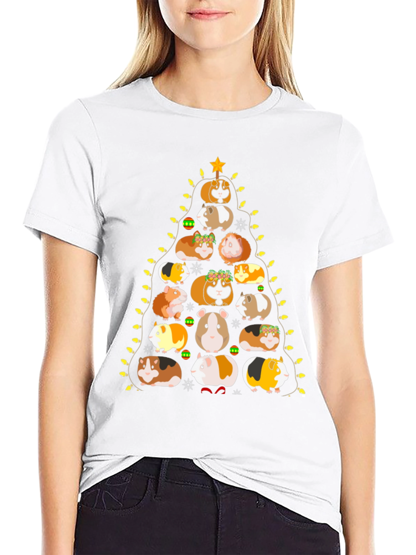 Guinea Pig Christmas Tree Graphic Tee