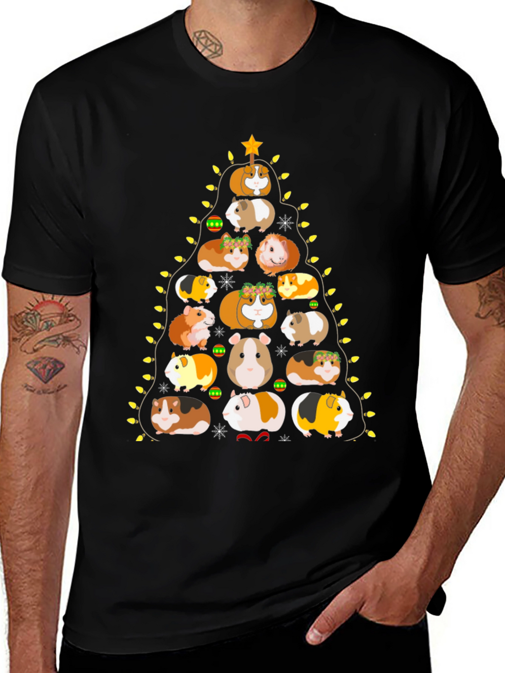 Guinea Pig Christmas Tree Graphic Tee