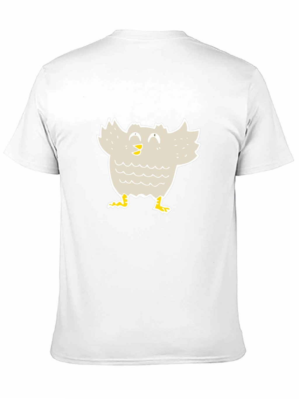 Cartoon Bird Graphic Tee - Black Cotton T-Shirt