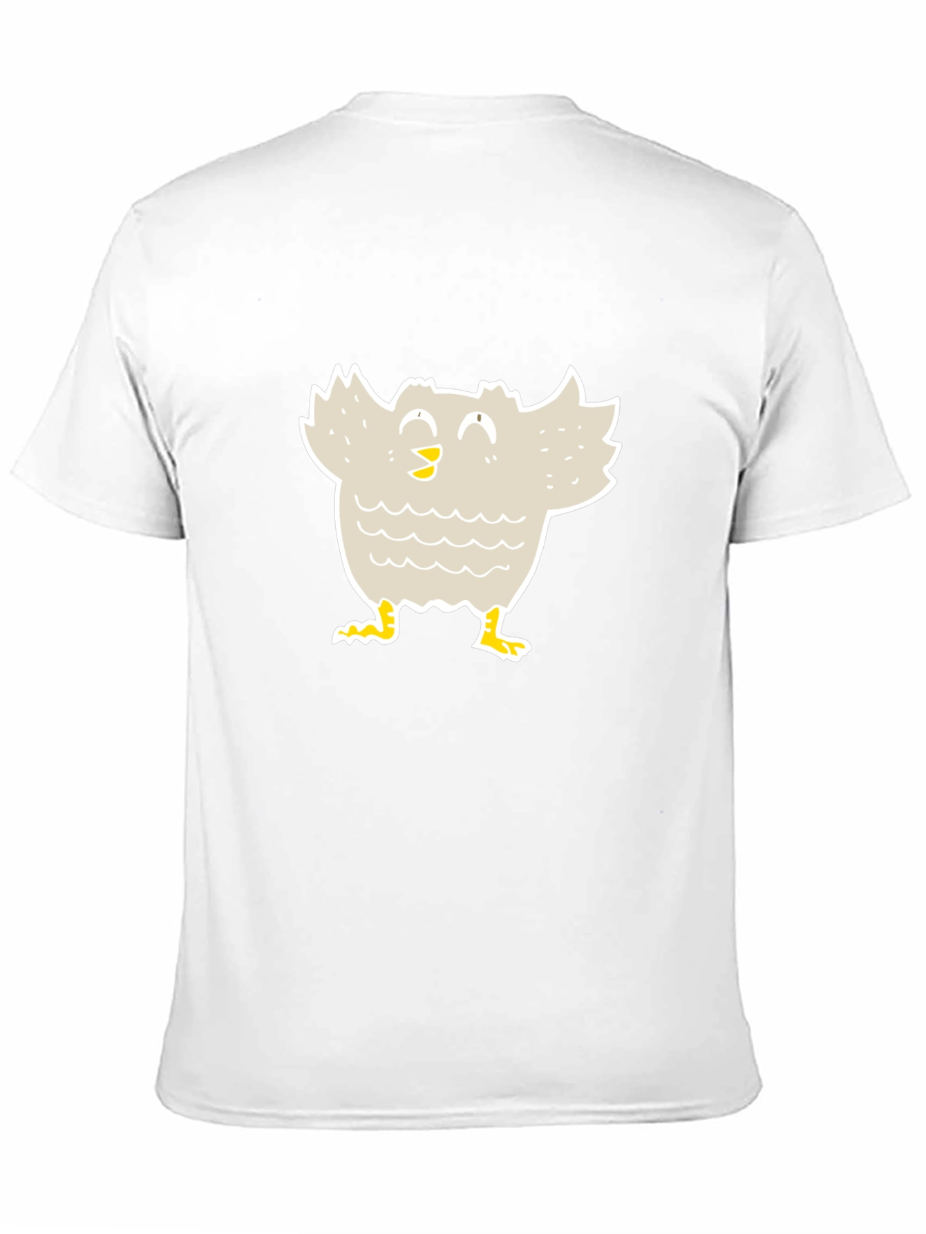 Cartoon Bird Graphic Tee - Black Cotton T-Shirt