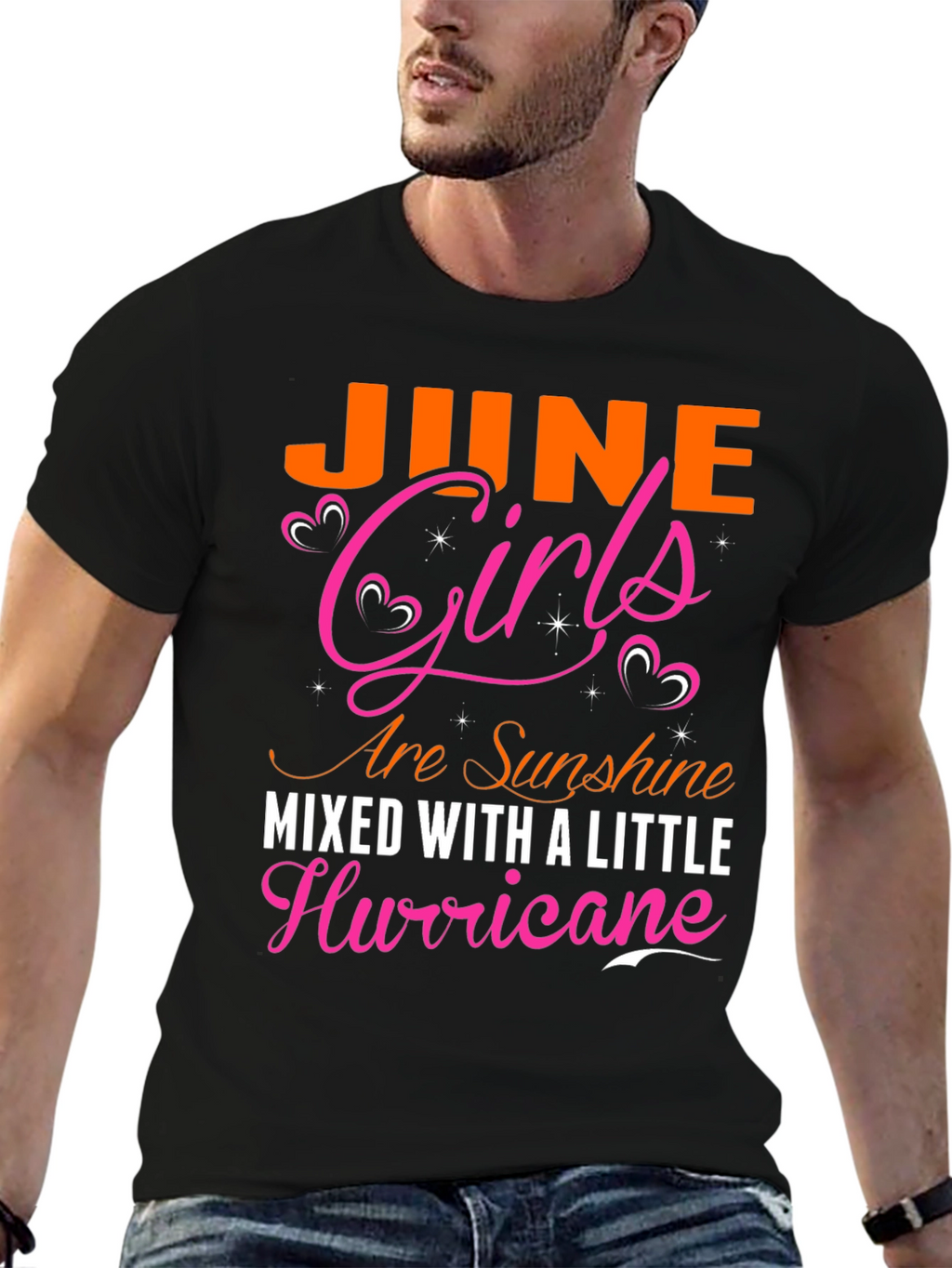 June Girls Sunshine and Hurricane Black T-Shirt