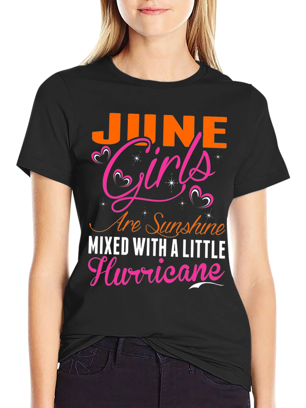 June Girls Sunshine and Hurricane Black T-Shirt