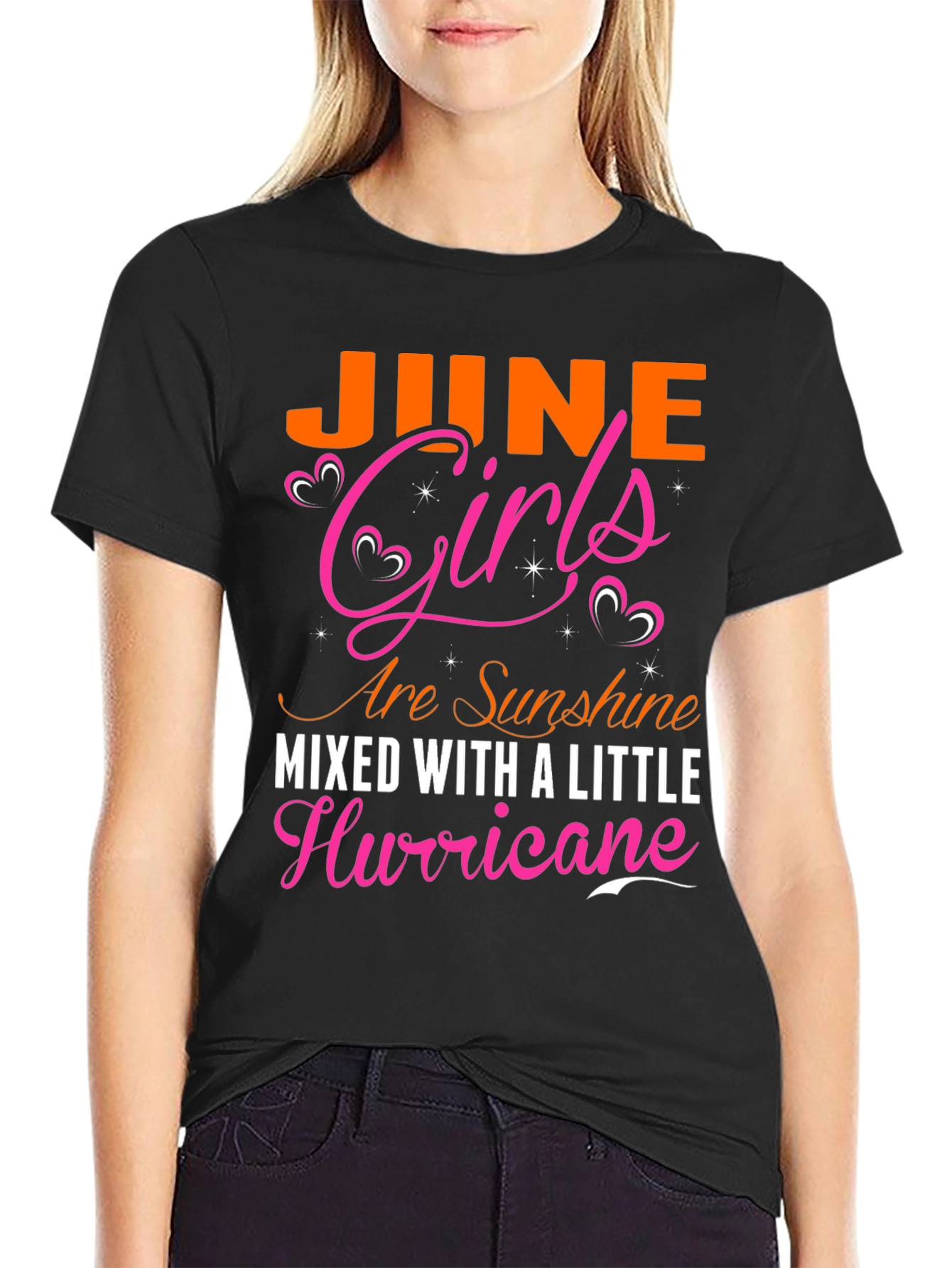 June Girls Sunshine and Hurricane Black T-Shirt
