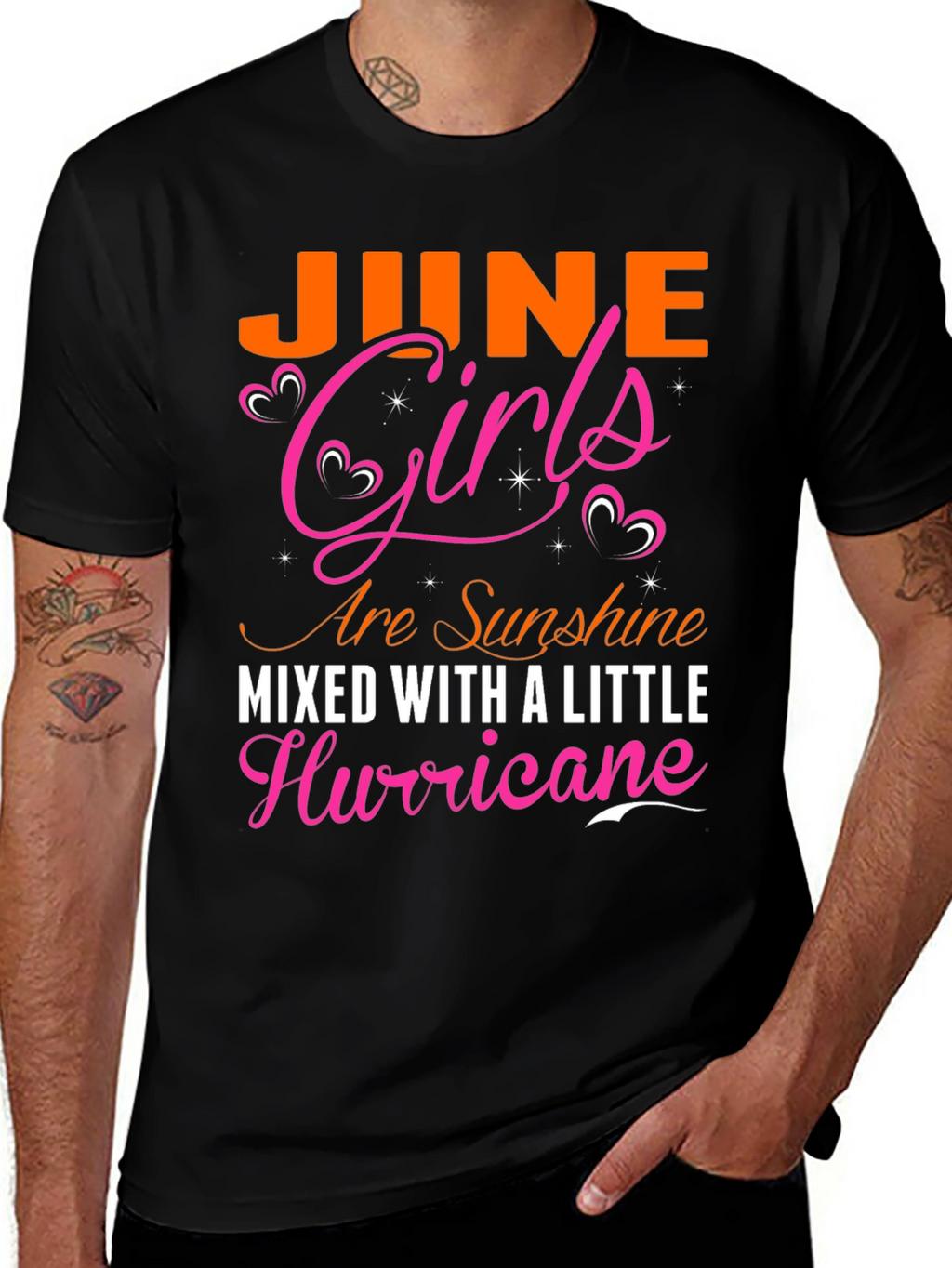 June Girls Sunshine and Hurricane Black T-Shirt