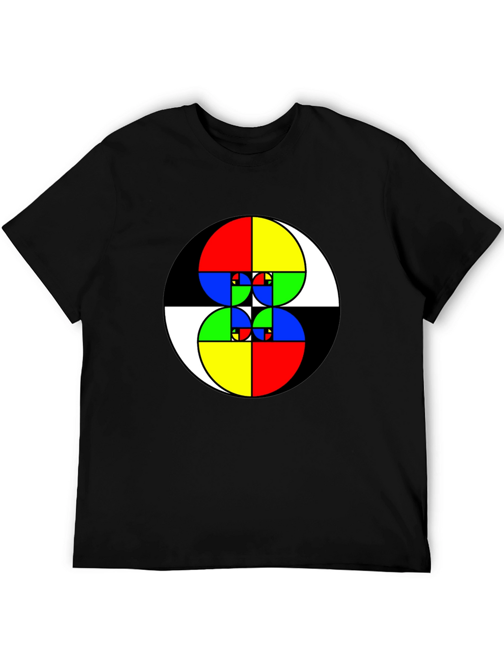 Fibonacci Sequence Graphic Tee - Black Cotton Shirt