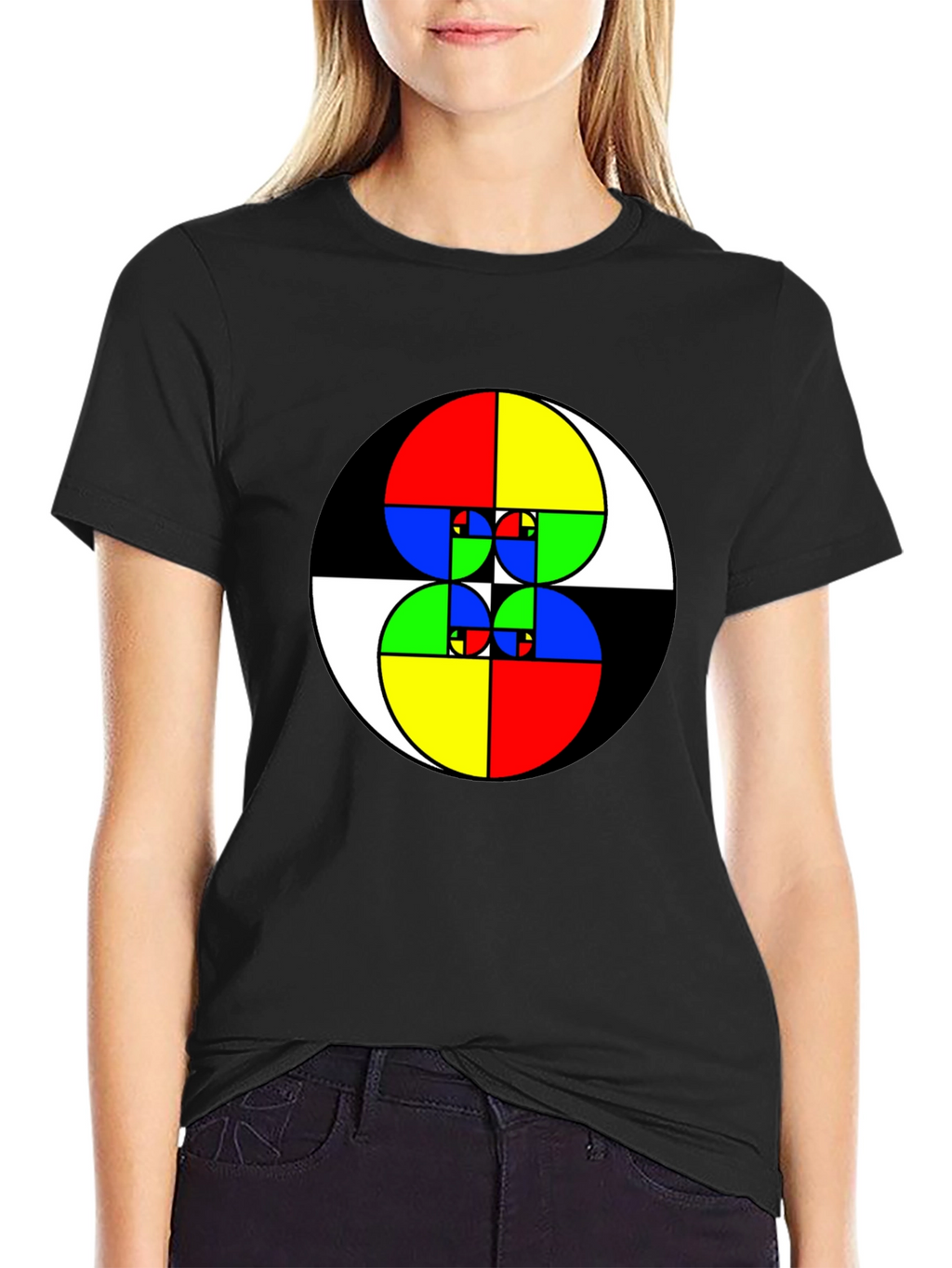Fibonacci Sequence Graphic Tee - Black Cotton Shirt
