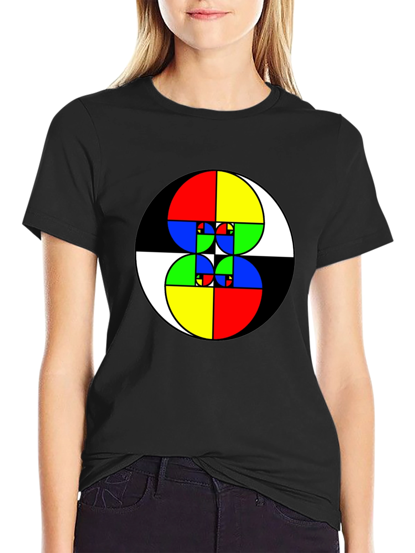 Fibonacci Sequence Graphic Tee - Black Cotton Shirt