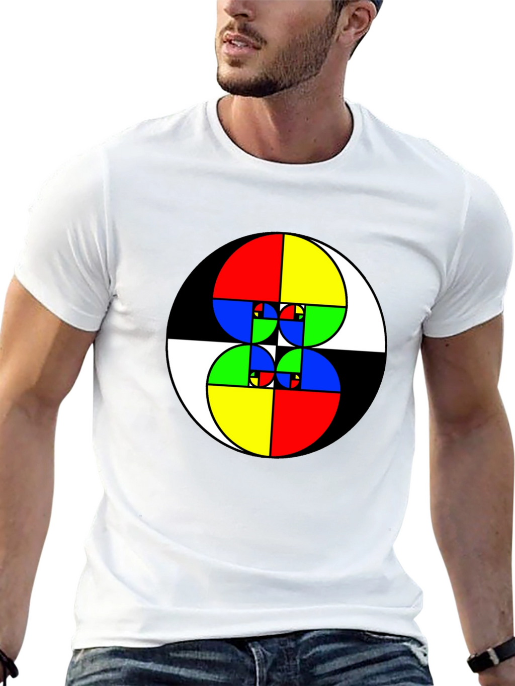 Fibonacci Sequence Graphic Tee - Black Cotton Shirt