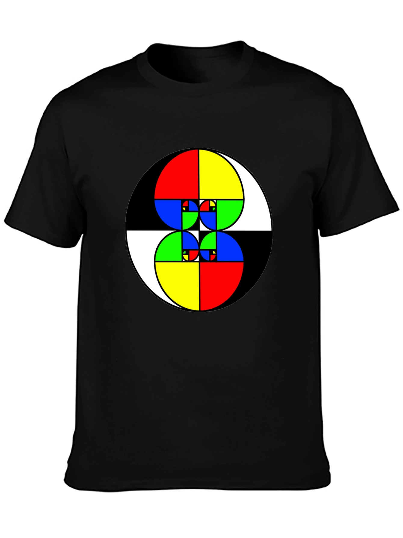 Fibonacci Sequence Graphic Tee - Black Cotton Shirt