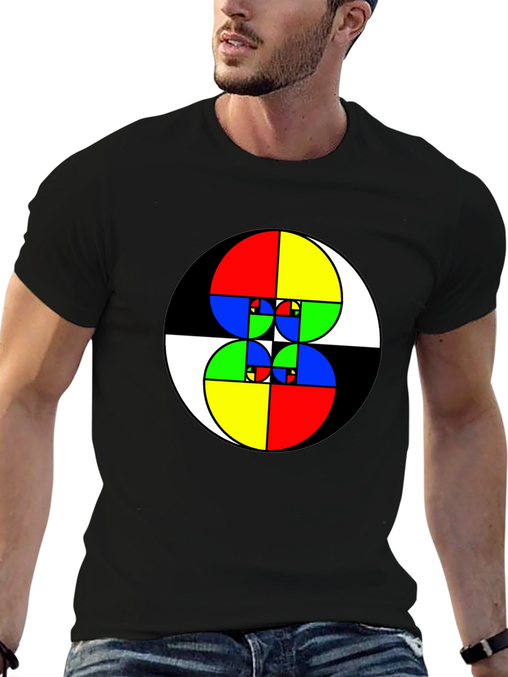 Fibonacci Sequence Graphic Tee - Black Cotton Shirt