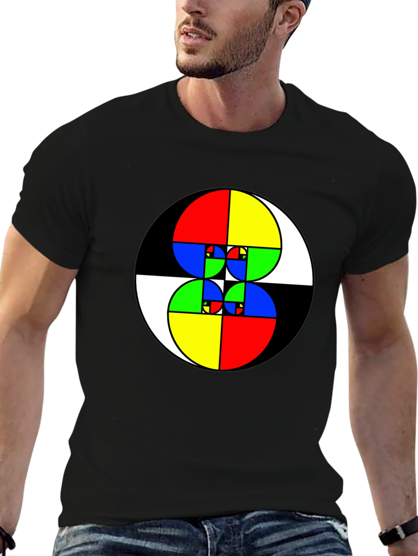 Fibonacci Sequence Graphic Tee - Black Cotton Shirt