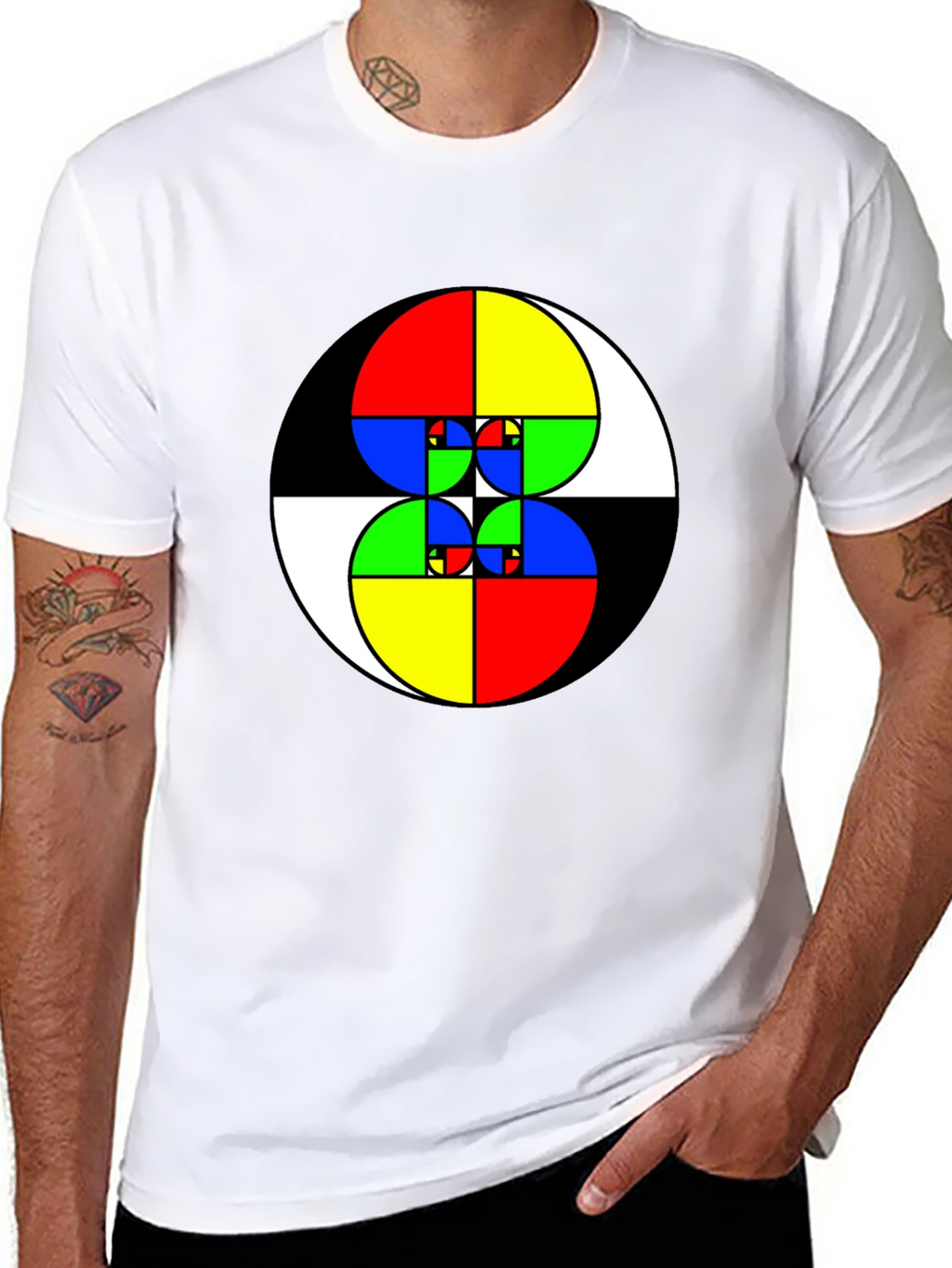 Fibonacci Sequence Graphic Tee - Black Cotton Shirt