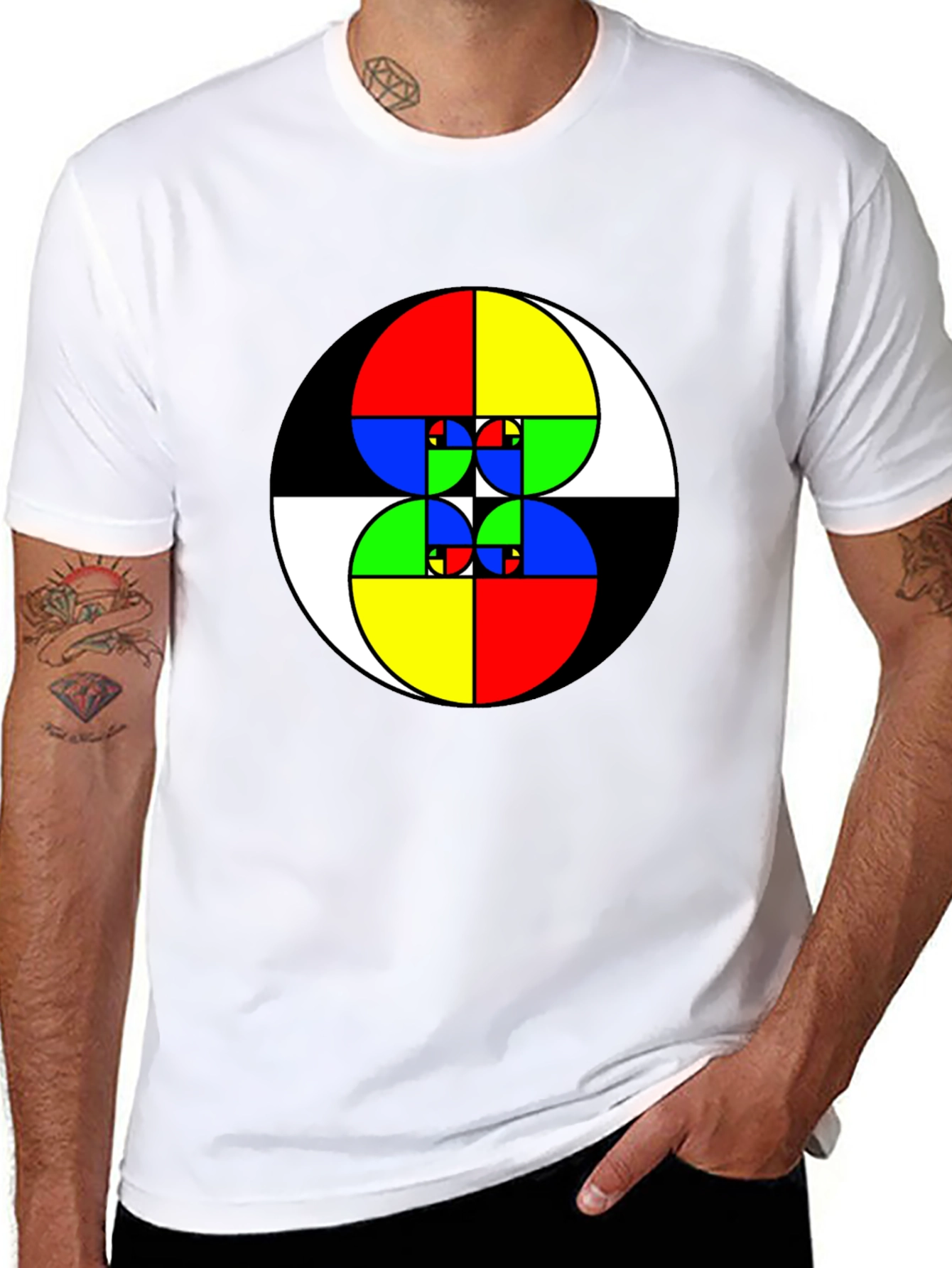 Fibonacci Sequence Graphic Tee - Black Cotton Shirt