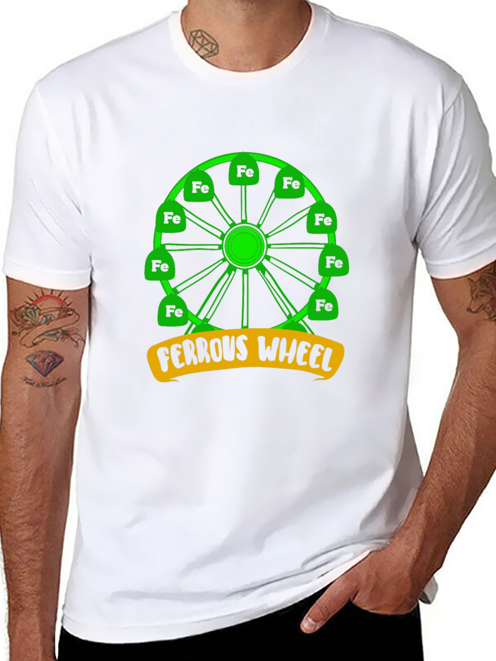 Ferrous Wheel T-Shirt: Iron Chemistry Pun Tee