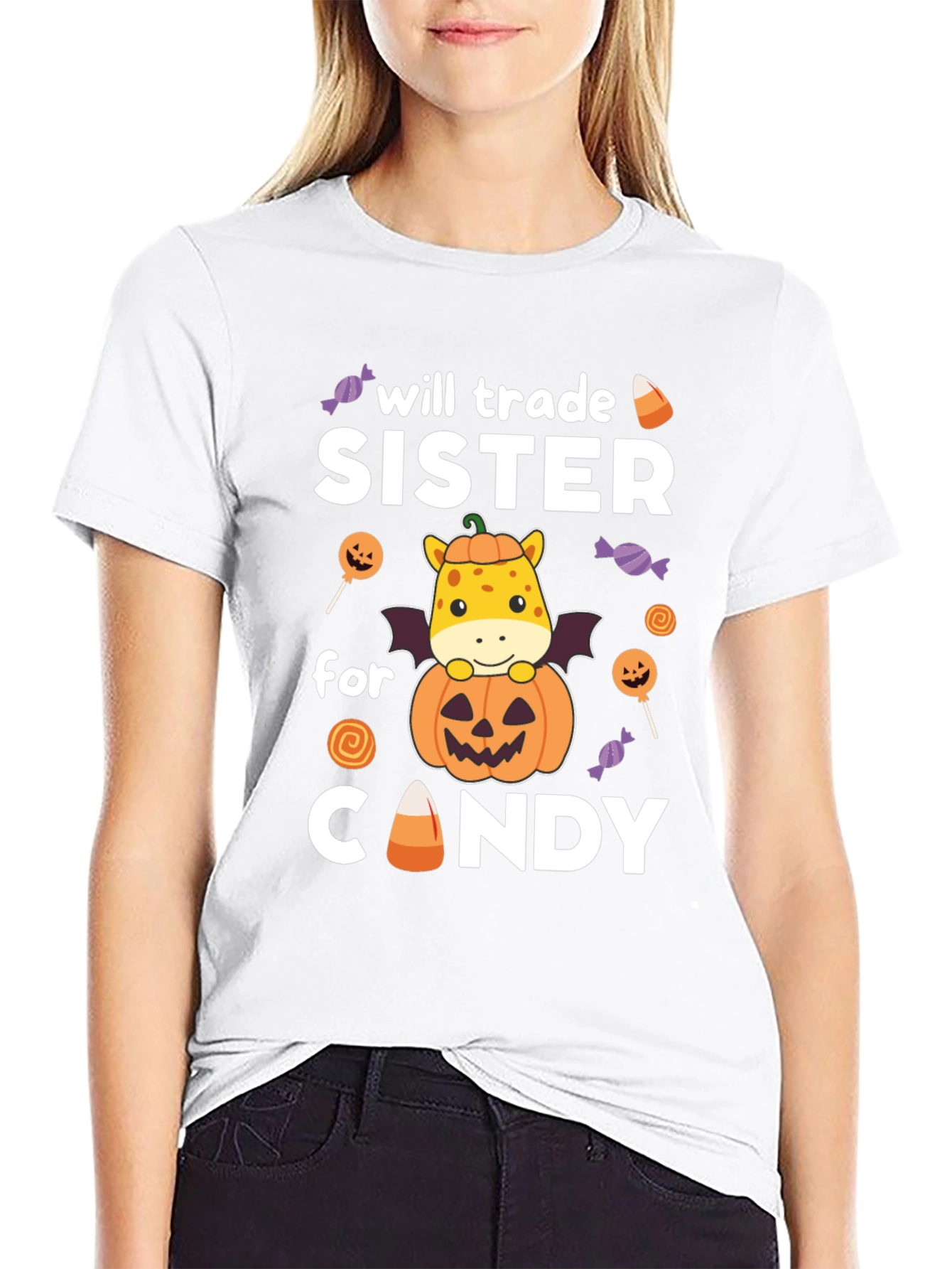 Halloween Sister Trade Candy Giraffe T-Shirt