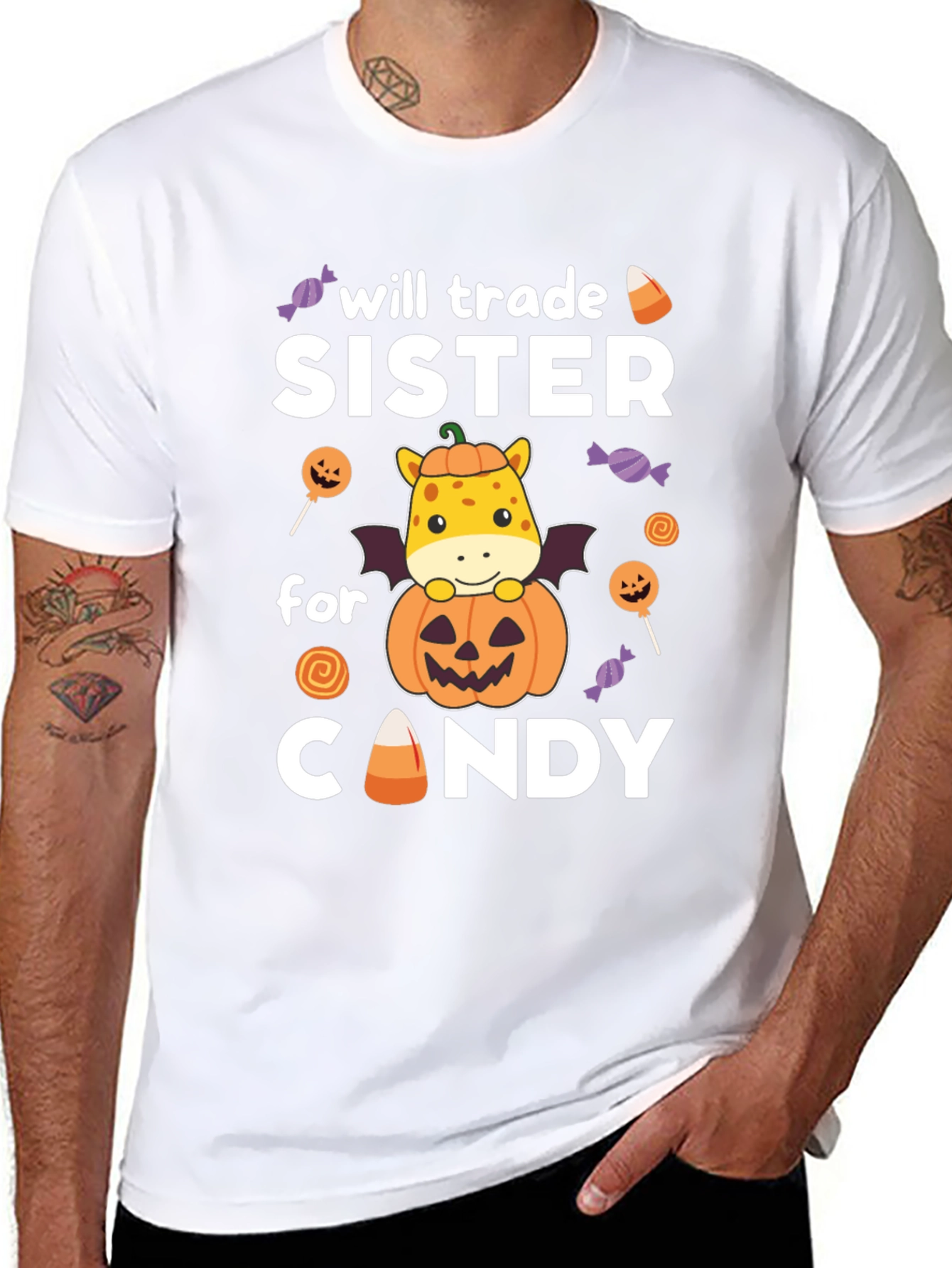 Halloween Sister Trade Candy Giraffe T-Shirt
