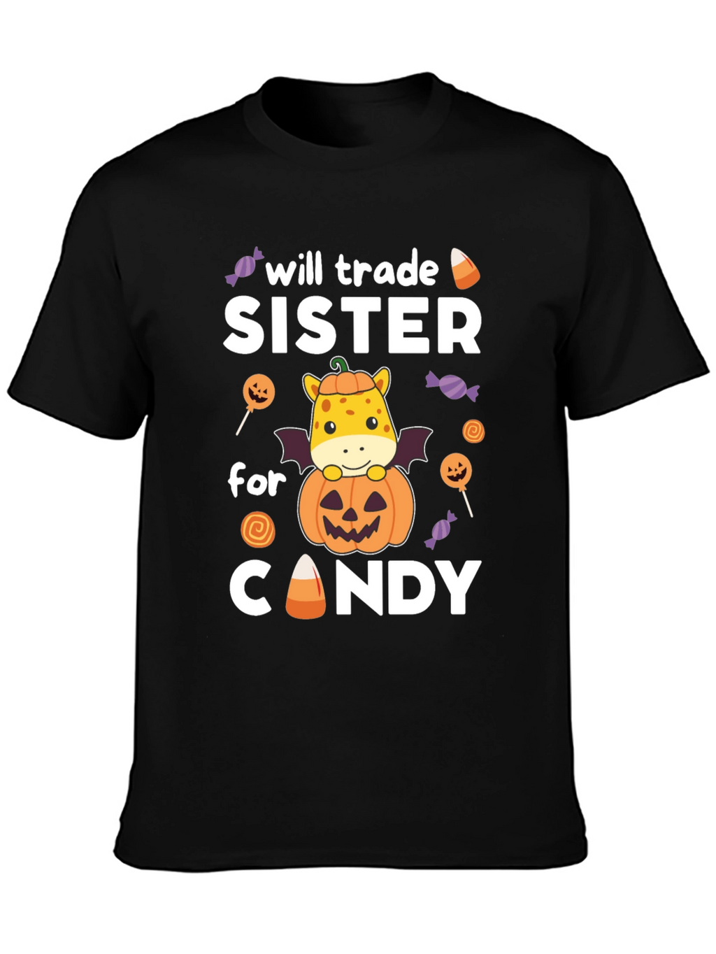 Halloween Sister Trade Candy Giraffe T-Shirt