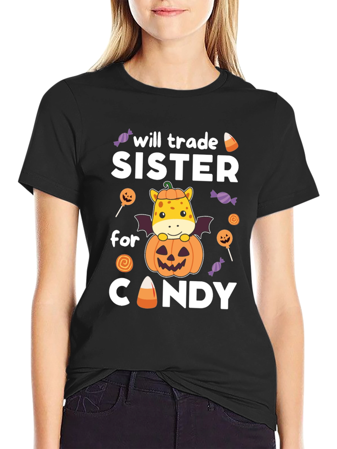 Halloween Sister Trade Candy Giraffe T-Shirt