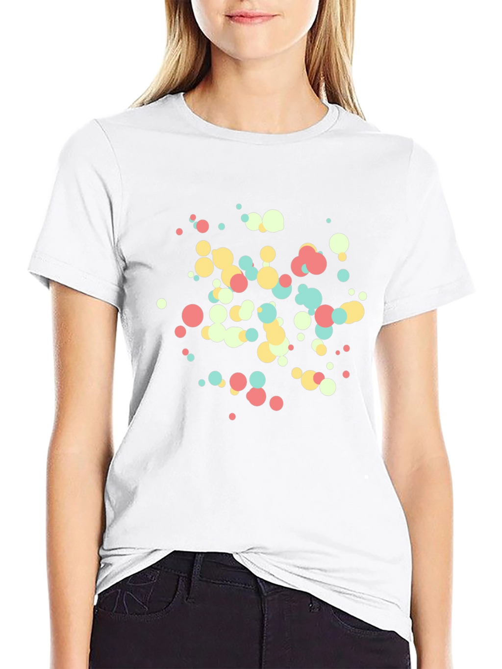 Modern Dots Tee - Black Cotton Blend
