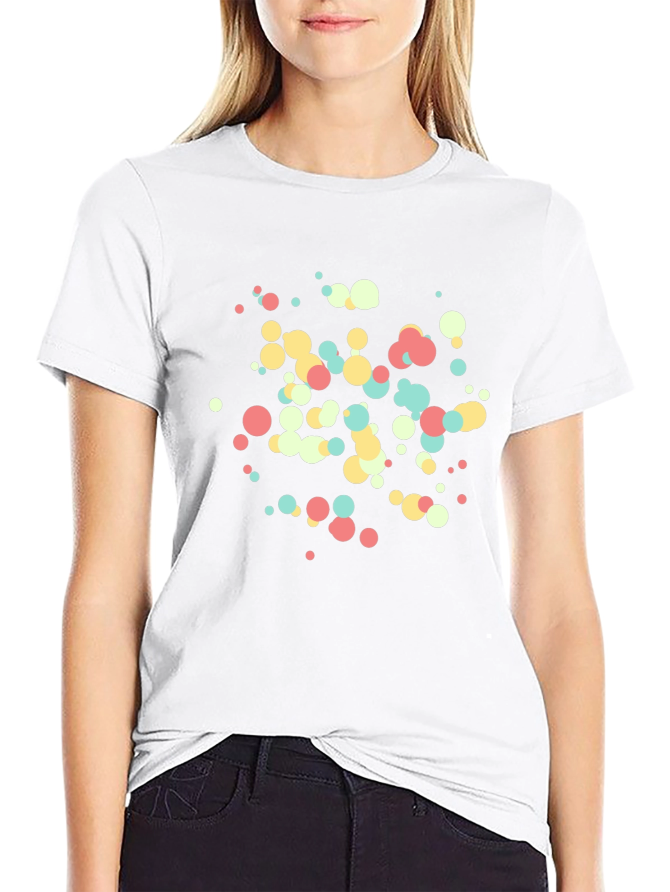 Modern Dots Tee - Black Cotton Blend