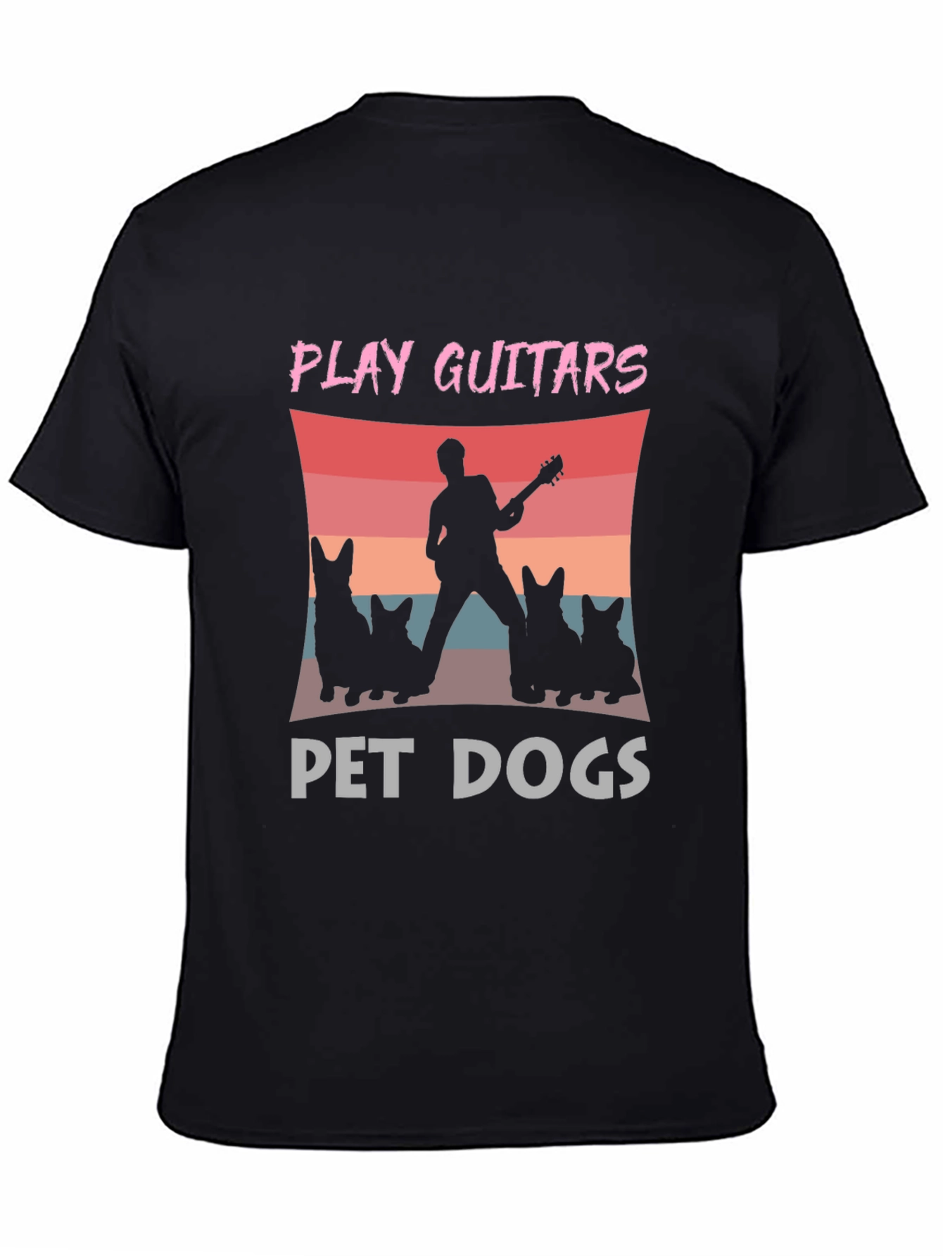 Play Guitars Pet Dogs Graphic T-Shirt