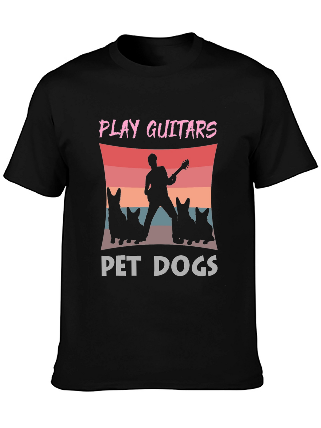 Play Guitars Pet Dogs Graphic T-Shirt