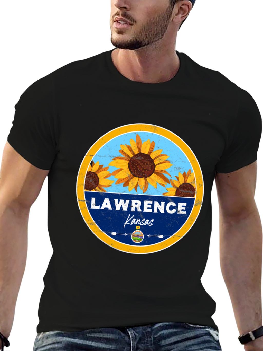 Lawrence Kansas Sunflower T-Shirt