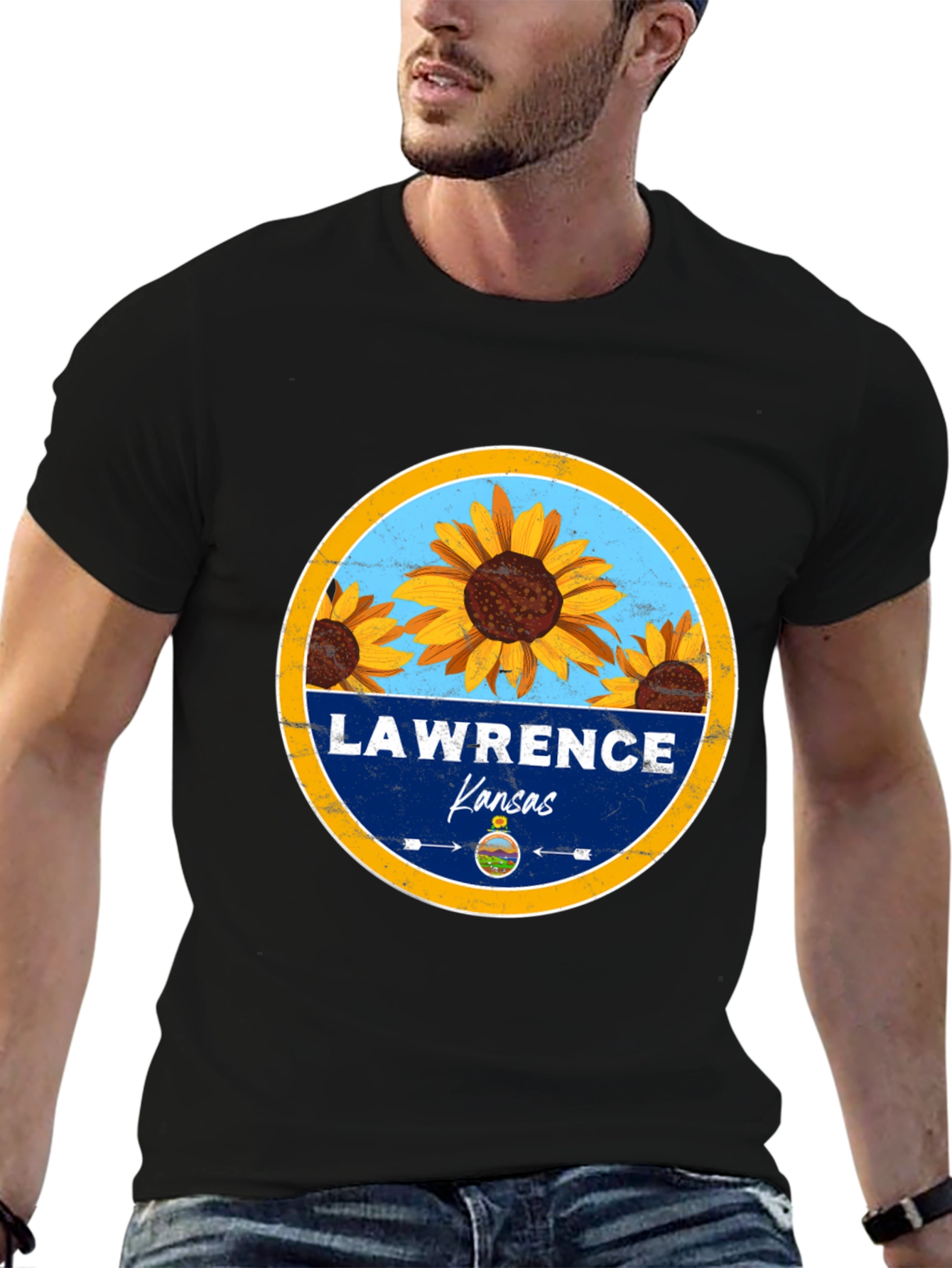 Lawrence Kansas Sunflower T-Shirt