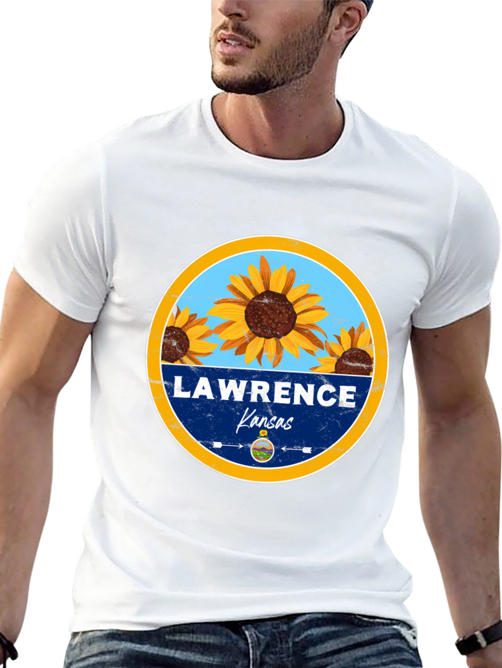 Lawrence Kansas Sunflower T-Shirt