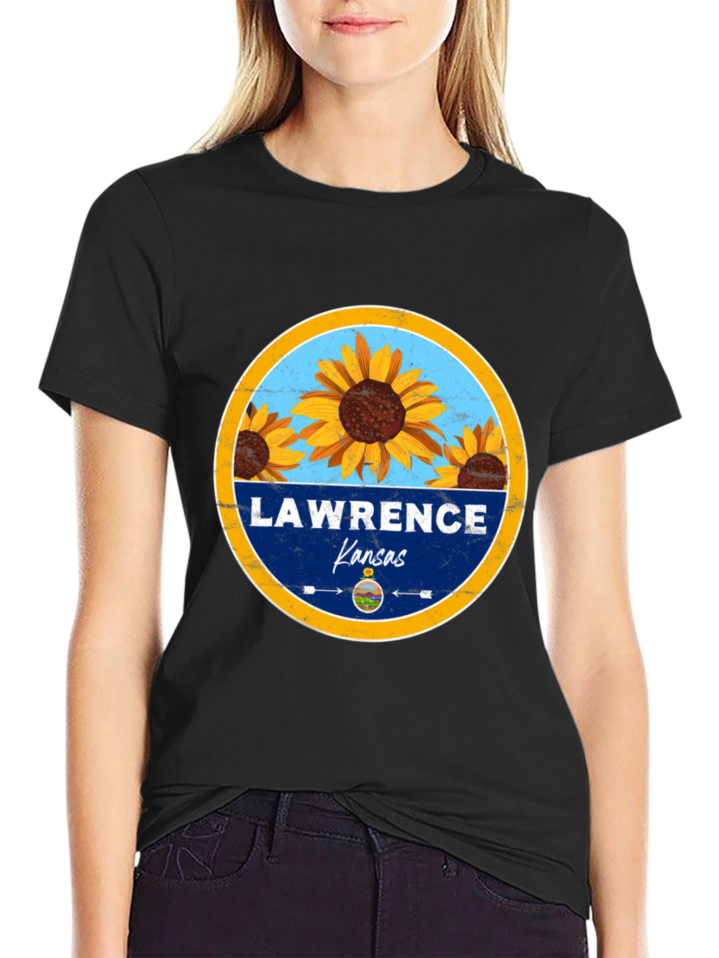 Lawrence Kansas Sunflower T-Shirt