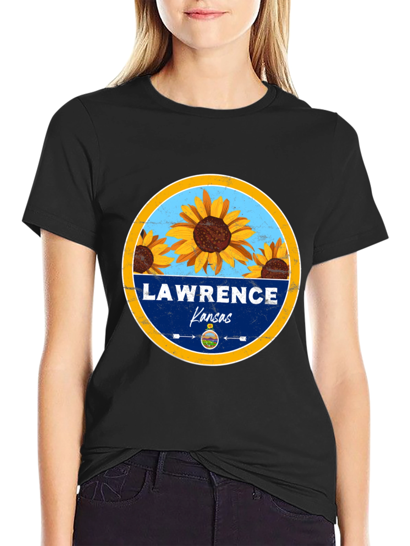 Lawrence Kansas Sunflower T-Shirt