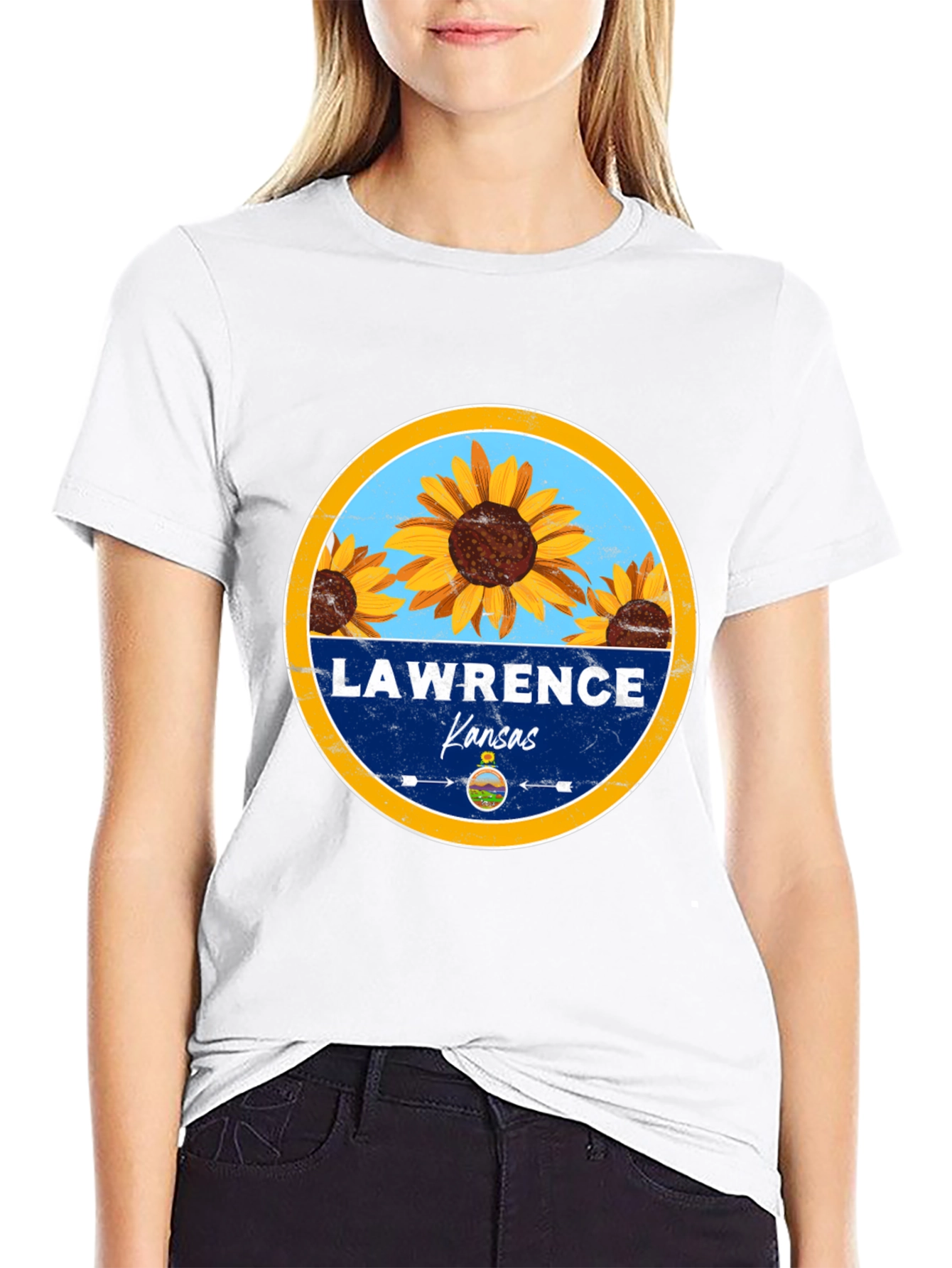 Lawrence Kansas Sunflower T-Shirt