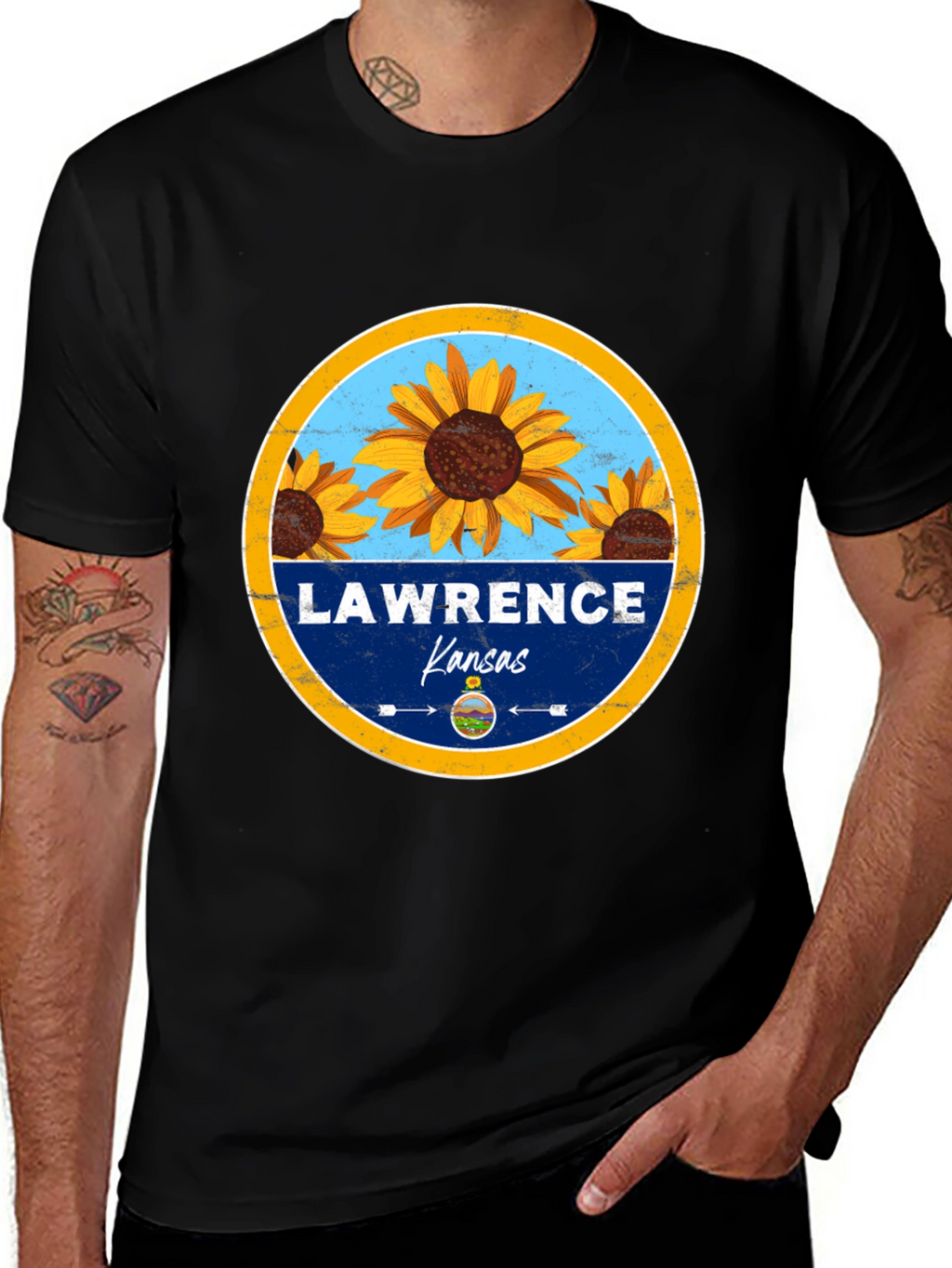 Lawrence Kansas Sunflower T-Shirt