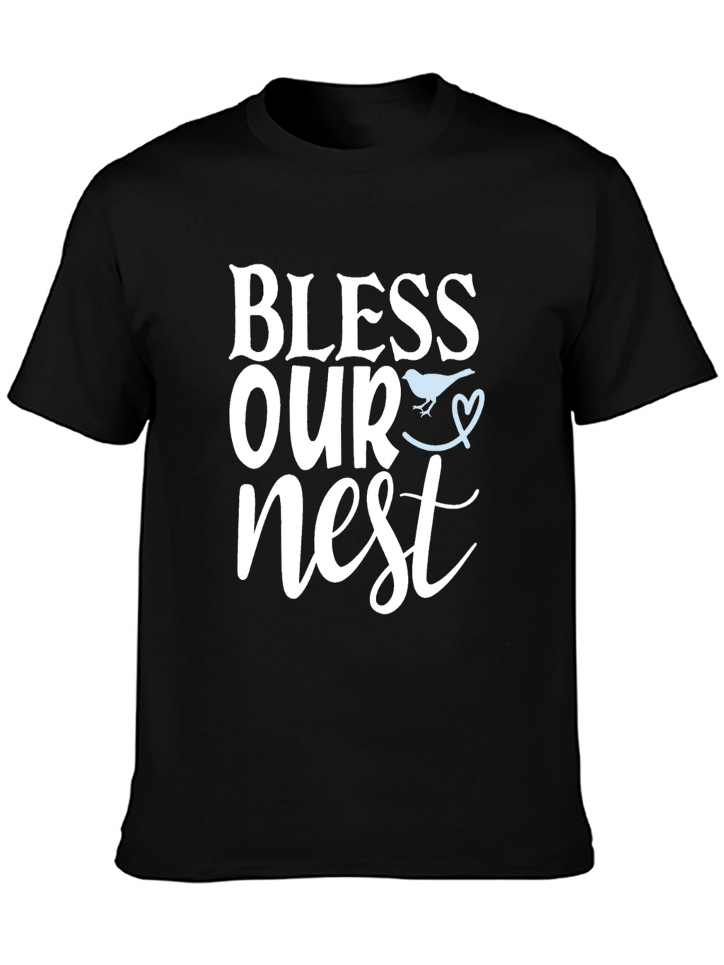 Bless Our Nest Graphic Tee - Black