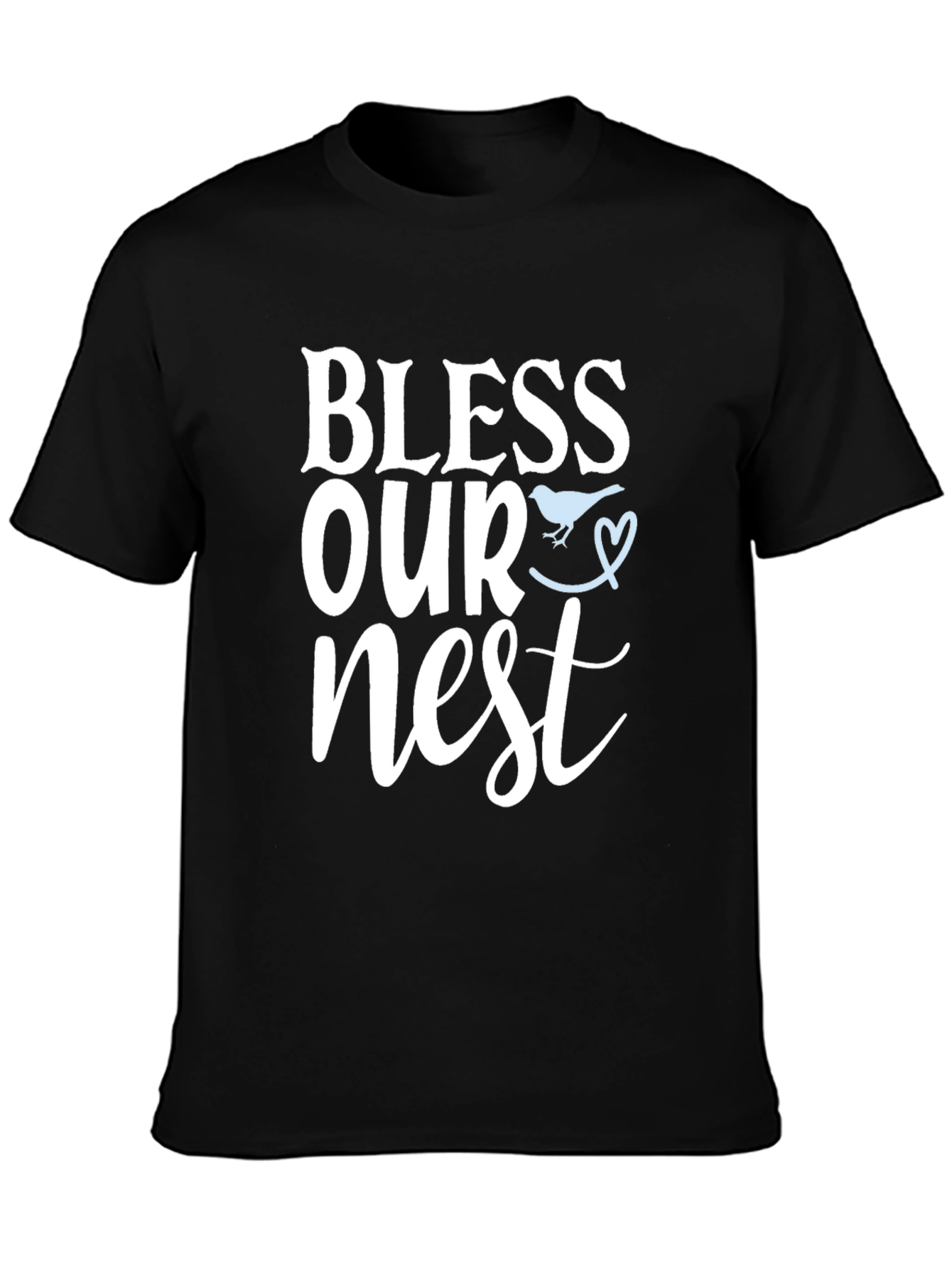 Bless Our Nest Graphic Tee - Black