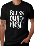 Bless Our Nest Graphic Tee - Black