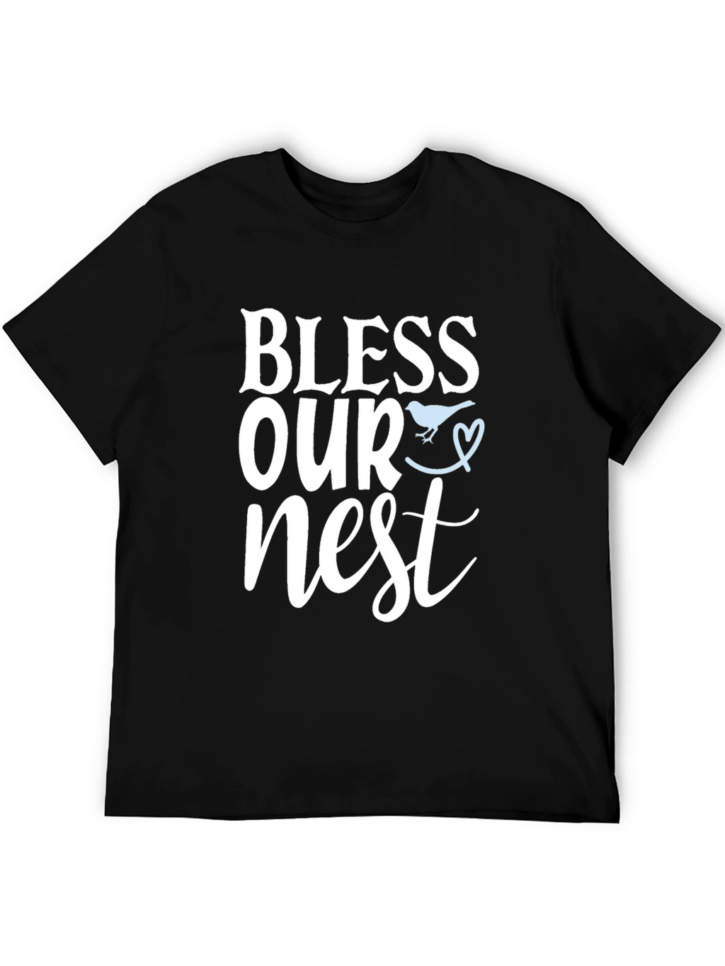 Bless Our Nest Graphic Tee - Black