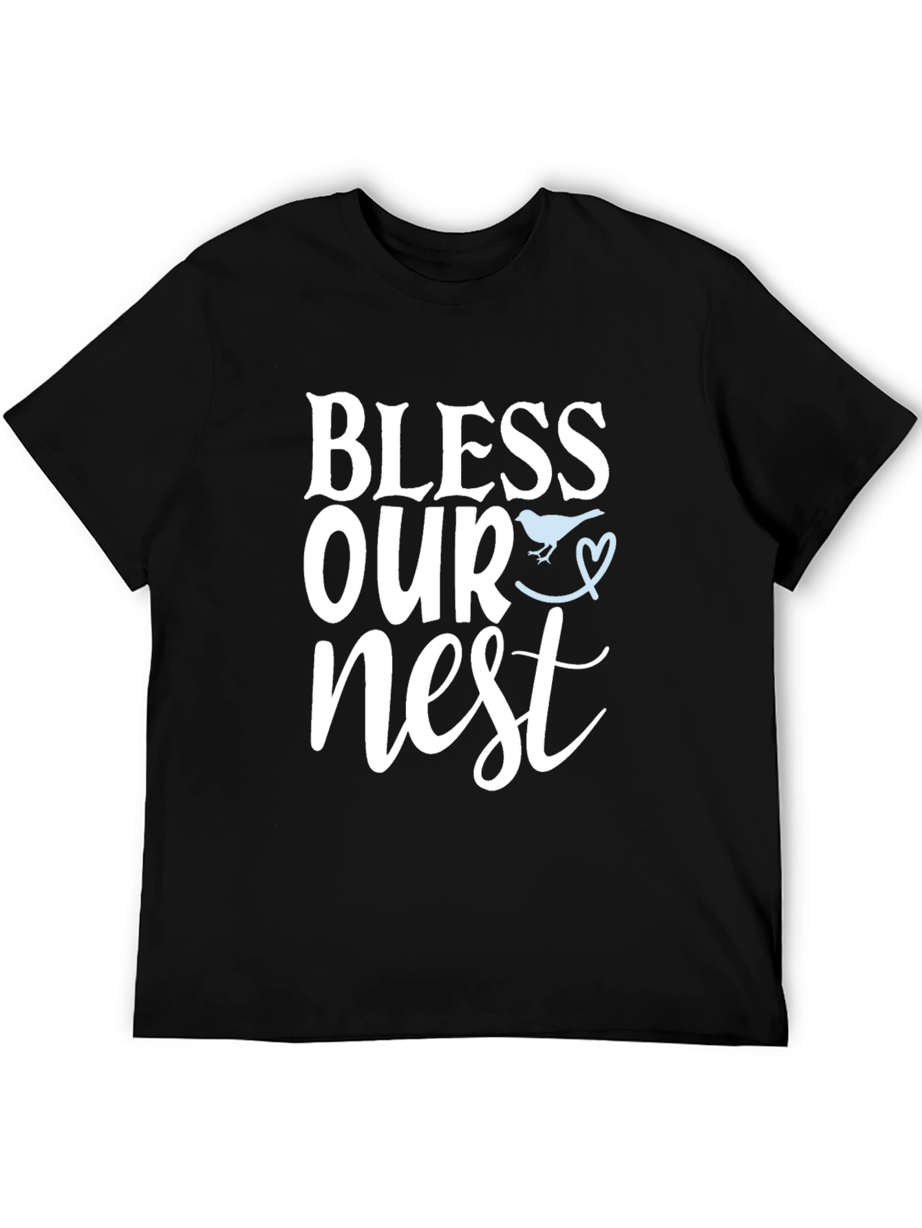 Bless Our Nest Graphic Tee - Black