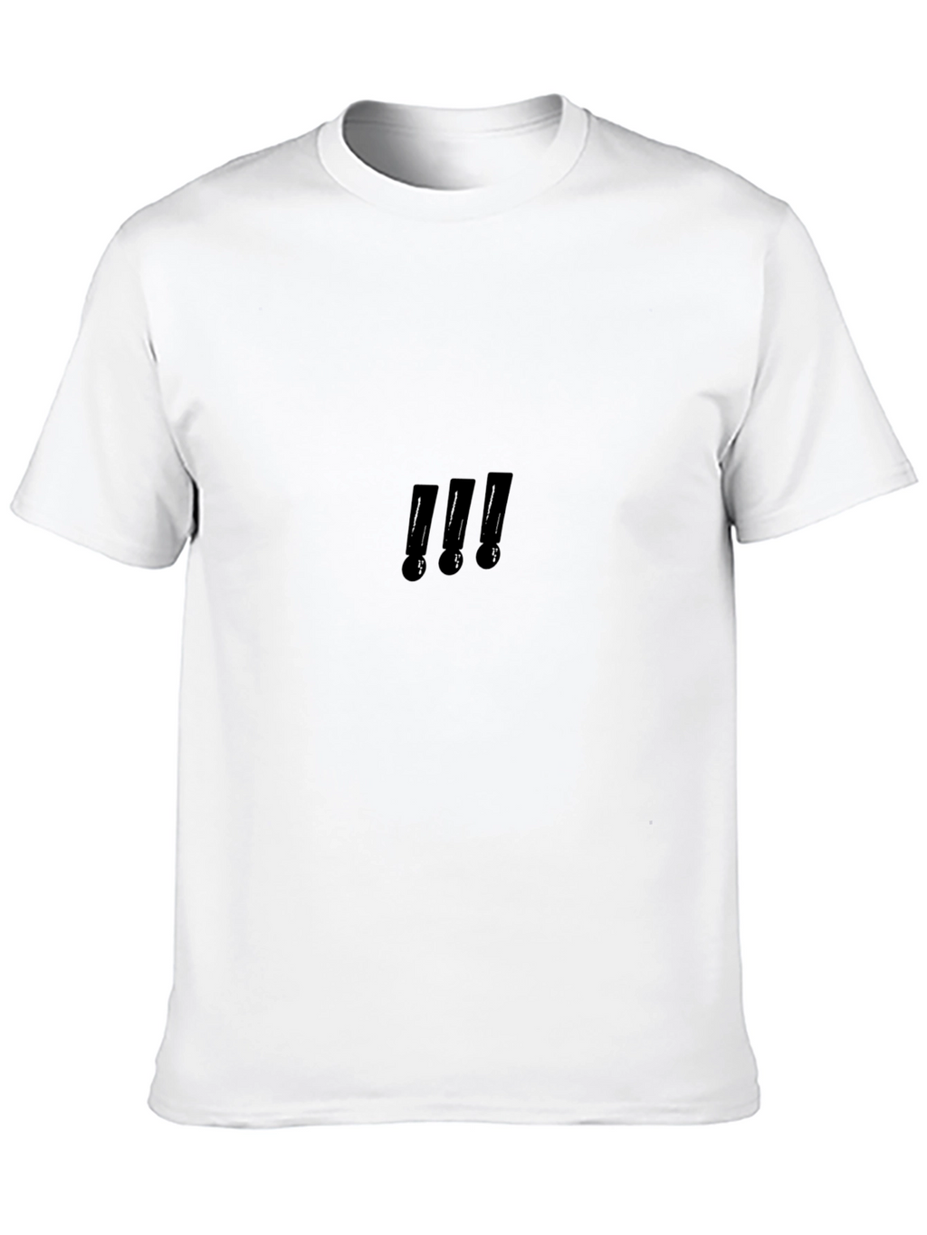 Sleek Black T-Shirt with Subtle Exclamation Mark Design