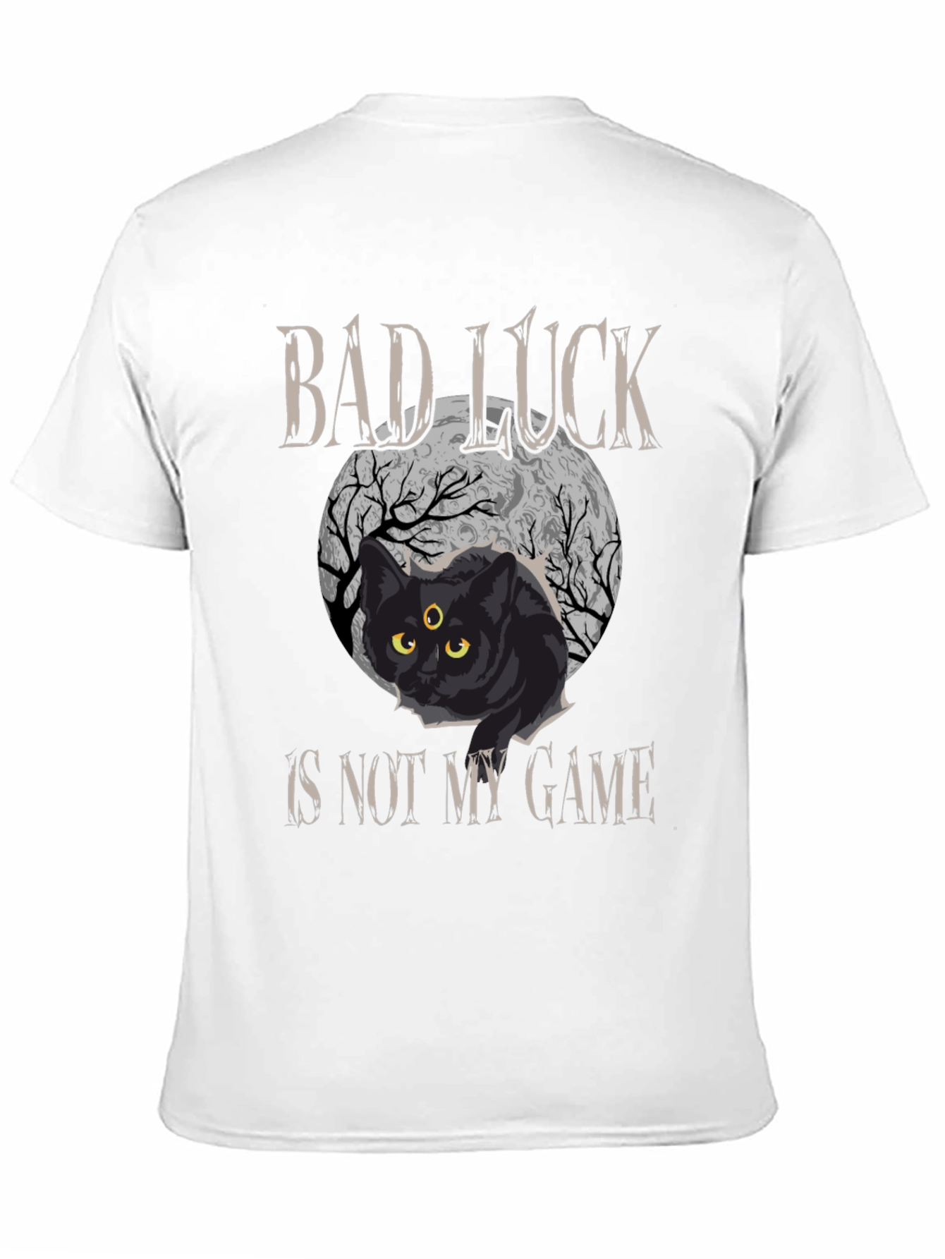 Bad Luck Cat Graphic Tee - Spooky Style